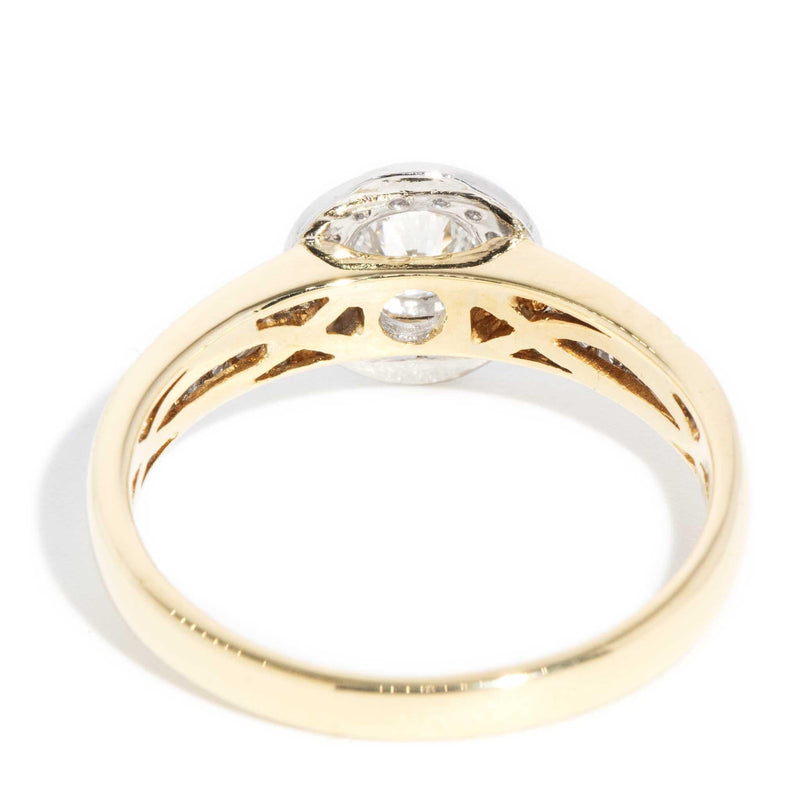 Aphra 1990s Diamond Halo Ring 18ct Gold