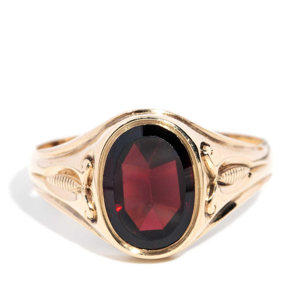 Aria 1970s Rhodolite Garnet Ring 14ct Gold