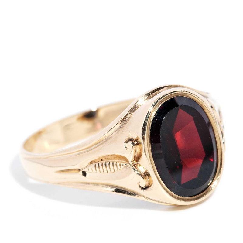 Aria 1970s Rhodolite Garnet Ring 14ct Gold