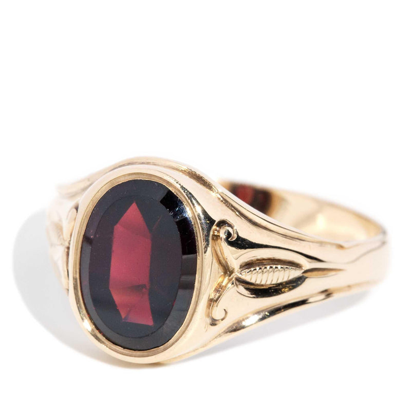 Aria 1970s Rhodolite Garnet Ring 14ct Gold