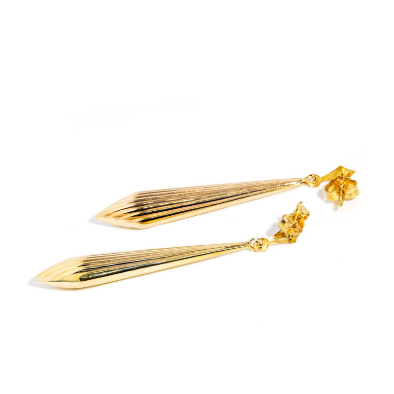 Arwa 1970s Drop Earrings 9ct Gold Rings Imperial Jewellery 