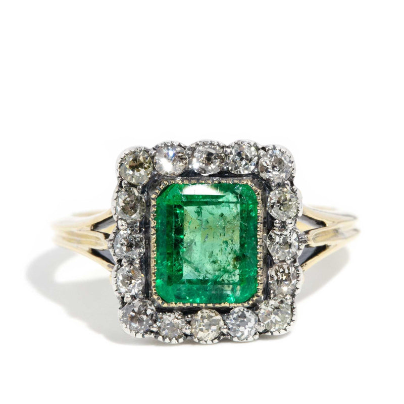 Asta Georgian Emerald & Diamond Ring 18ct Gold