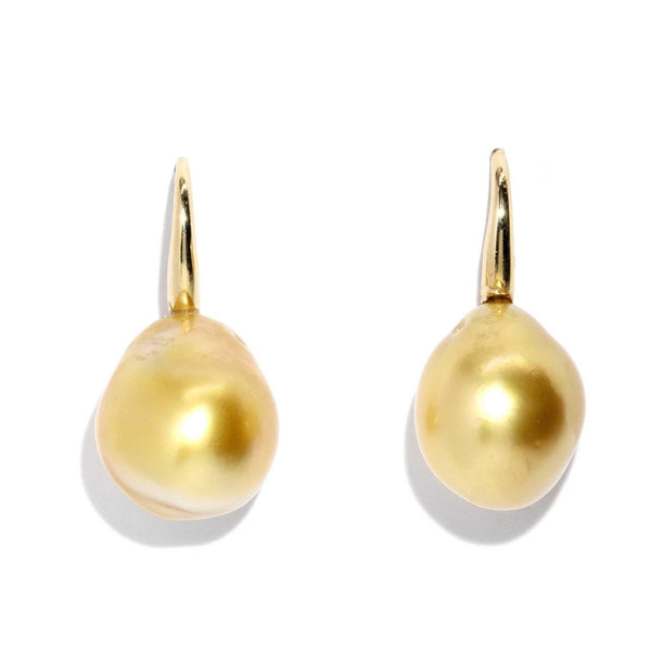 Banti Baroque Golden Pearl Earrings 18ct Gold