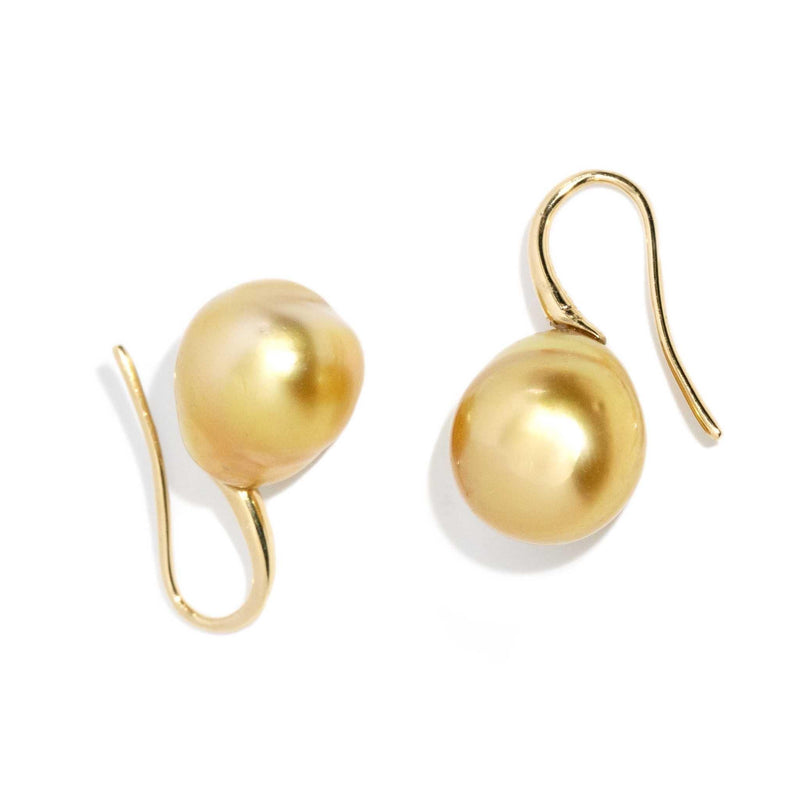 Banti Baroque Golden Pearl Earrings 18ct Gold