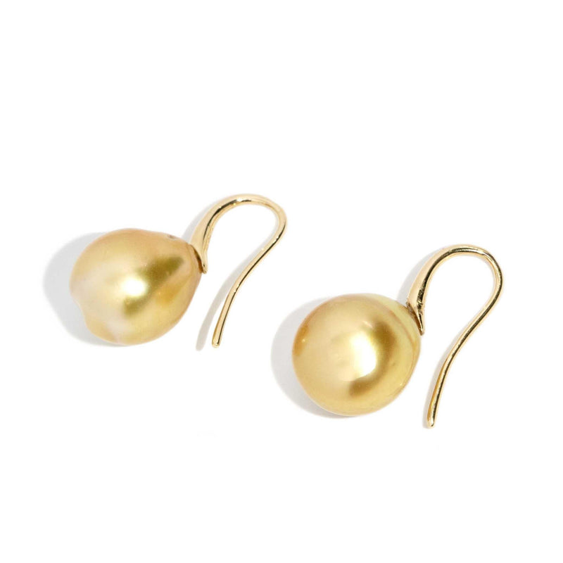 Banti Baroque Golden Pearl Earrings 18ct Gold