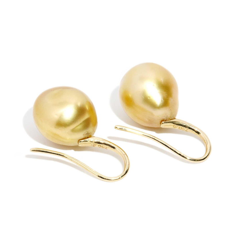 Banti Baroque Golden Pearl Earrings 18ct Gold