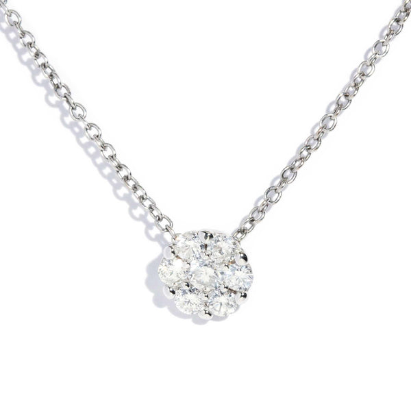 Baylor Diamond Cluster Necklet 18ct White Gold