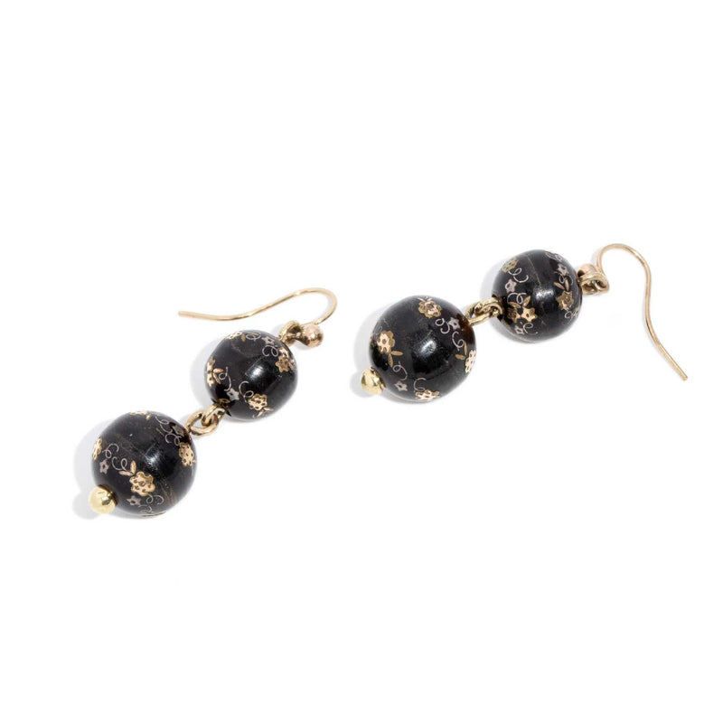 Belinda Victorian Tortoiseshell Earrings 9ct Gold