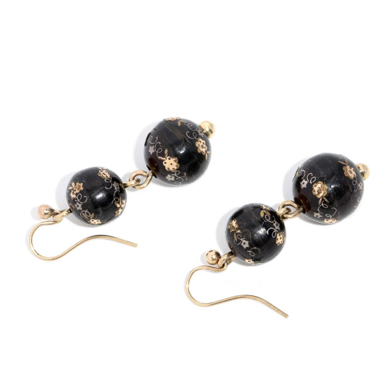 Belinda Victorian Tortoiseshell Earrings 9ct Gold