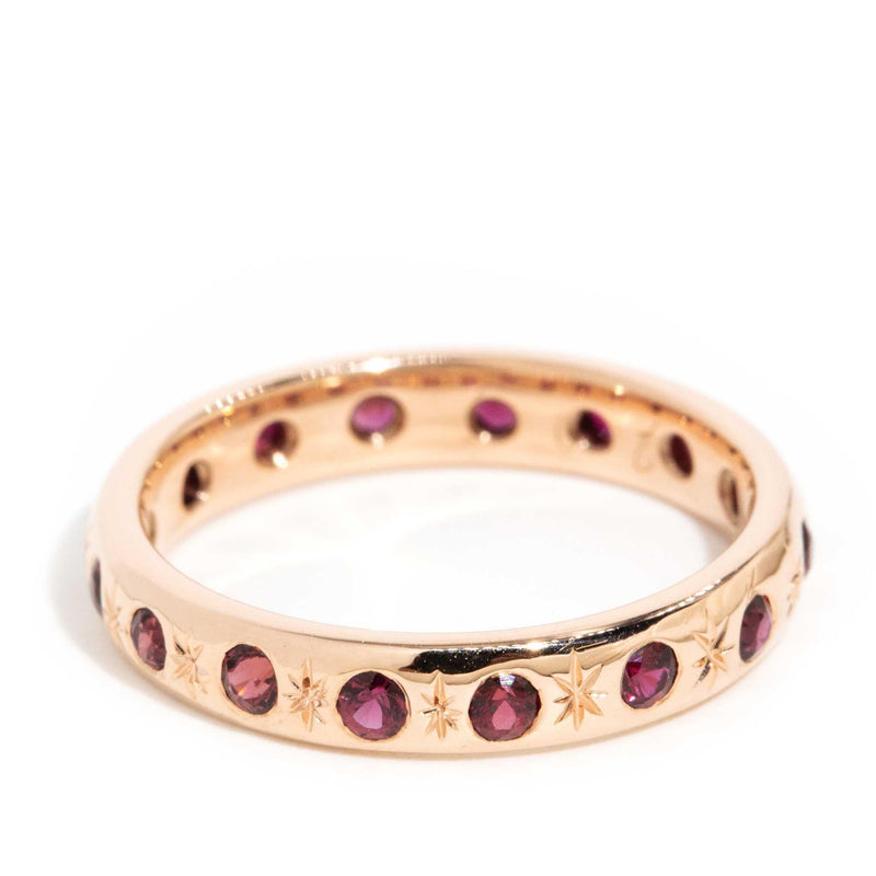 Bella 1970s Ruby Stacking Ring 9ct Rose Gold