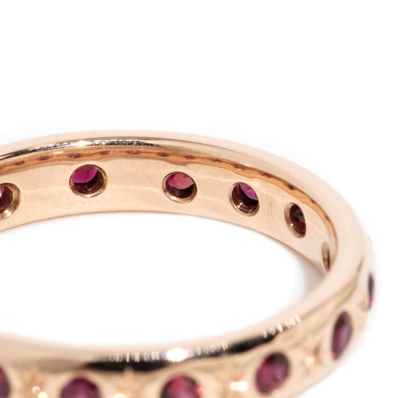 Bella 1970s Ruby Stacking Ring 9ct Rose Gold