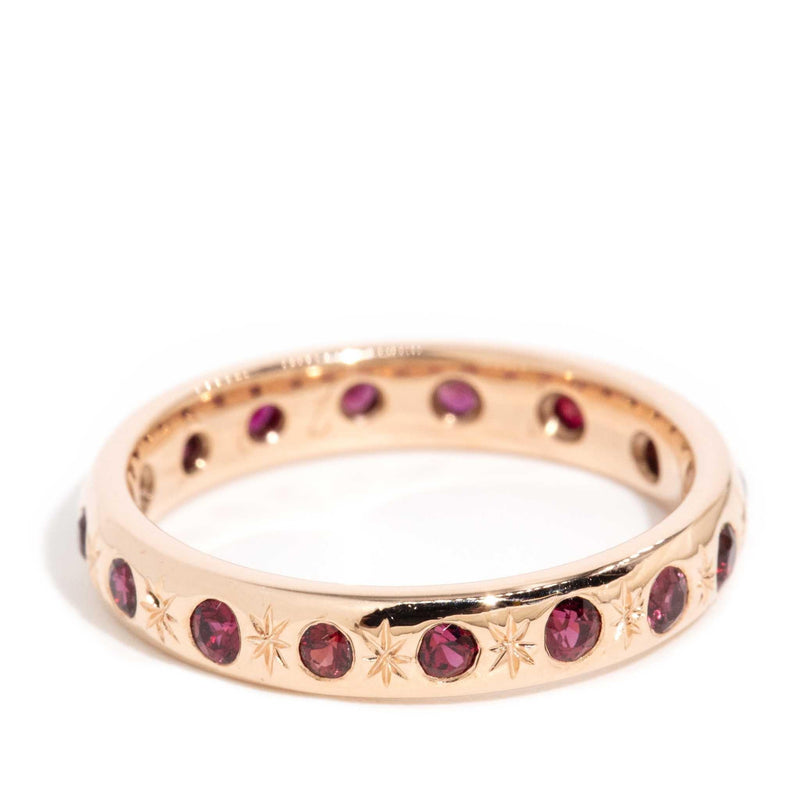 Bella 1970s Ruby Stacking Ring 9ct Rose Gold