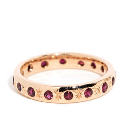 Bella 1970s Ruby Stacking Ring 9ct Rose Gold