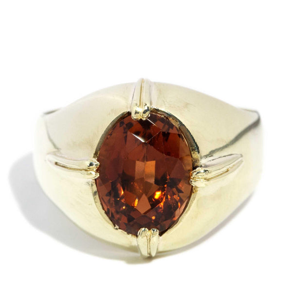 Billie 1970s Orange Tourmaline Domed Ring 14ct Gold