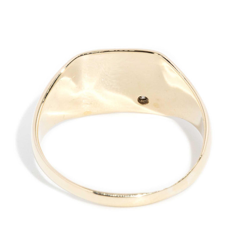 Bowie 1961 Vintage Diamond Signet Ring 9ct Gold