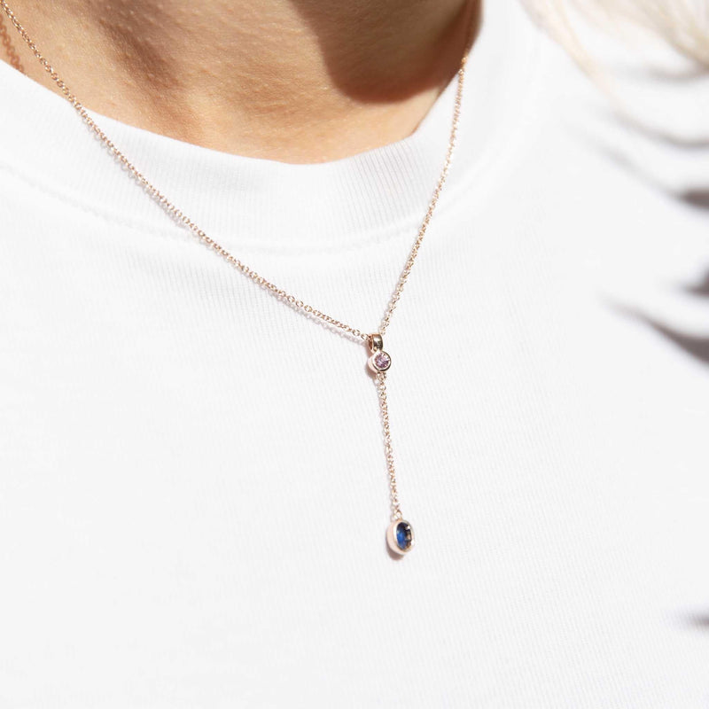 Callie Sapphire Necklet 9ct Rose Gold