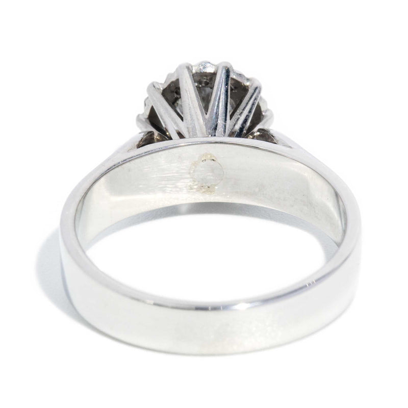 Carly 1970s Diamond Cluster Ring 18ct White Gold