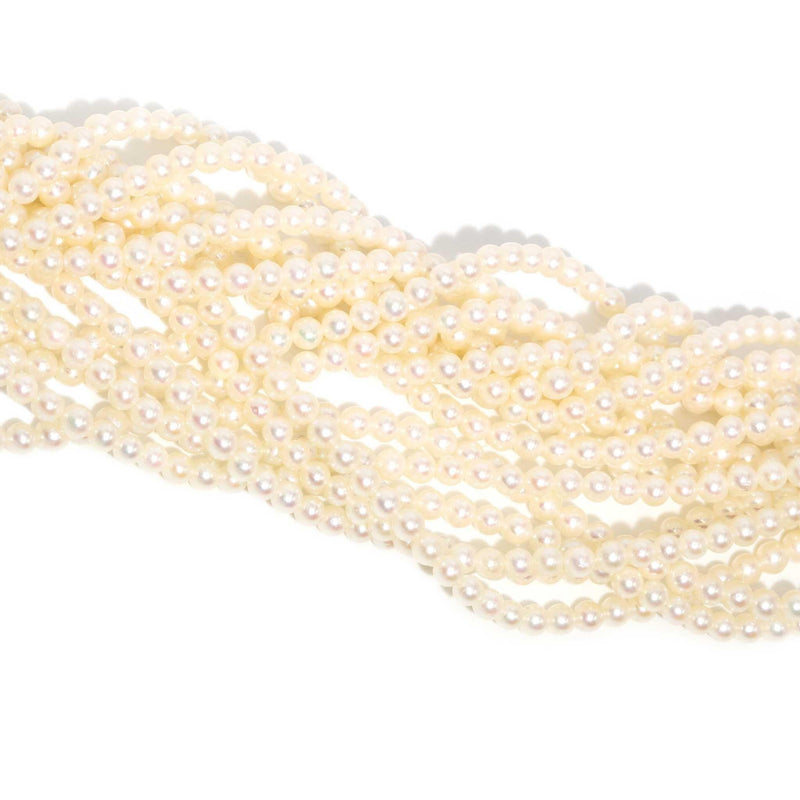 Cartier Pearl Rope Necklace 18ct Gold Diamond Clasp