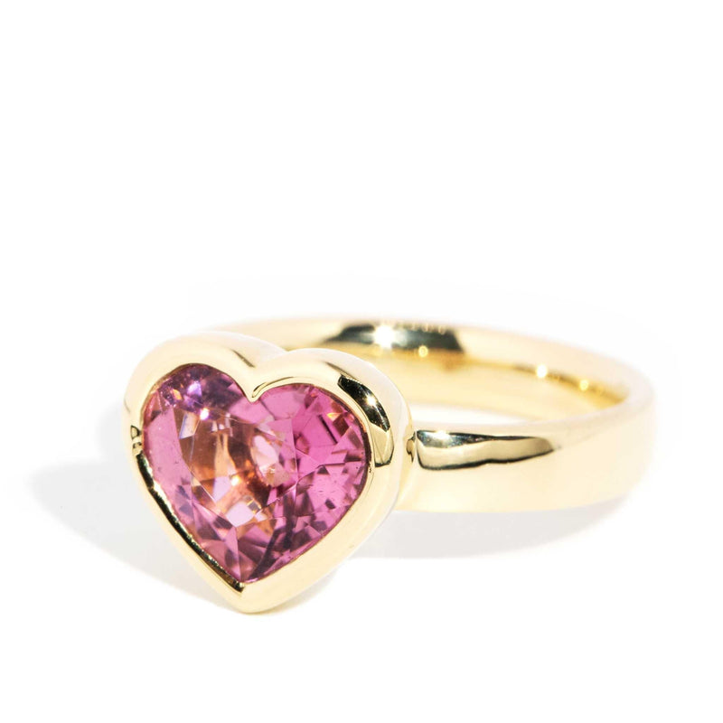 Cerys 2.97ct Pink Tourmaline Heart Ring 18ct Gold