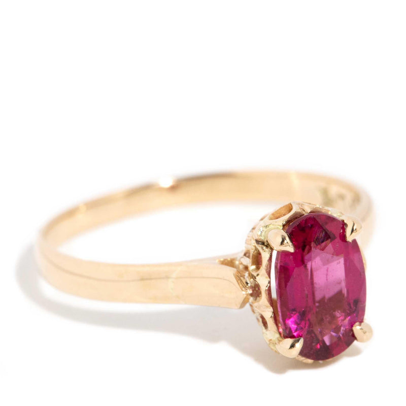 Charaya 1960s Hot Pink Tourmaline Ring 18ct Gold