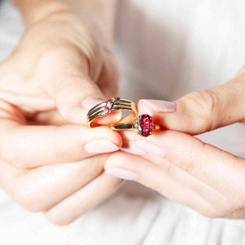 Charaya 1960s Hot Pink Tourmaline Ring 18ct Gold