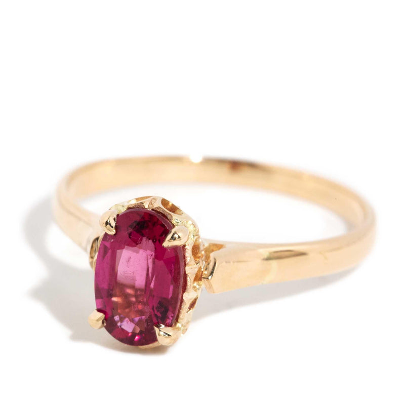 Charaya 1960s Hot Pink Tourmaline Ring 18ct Gold