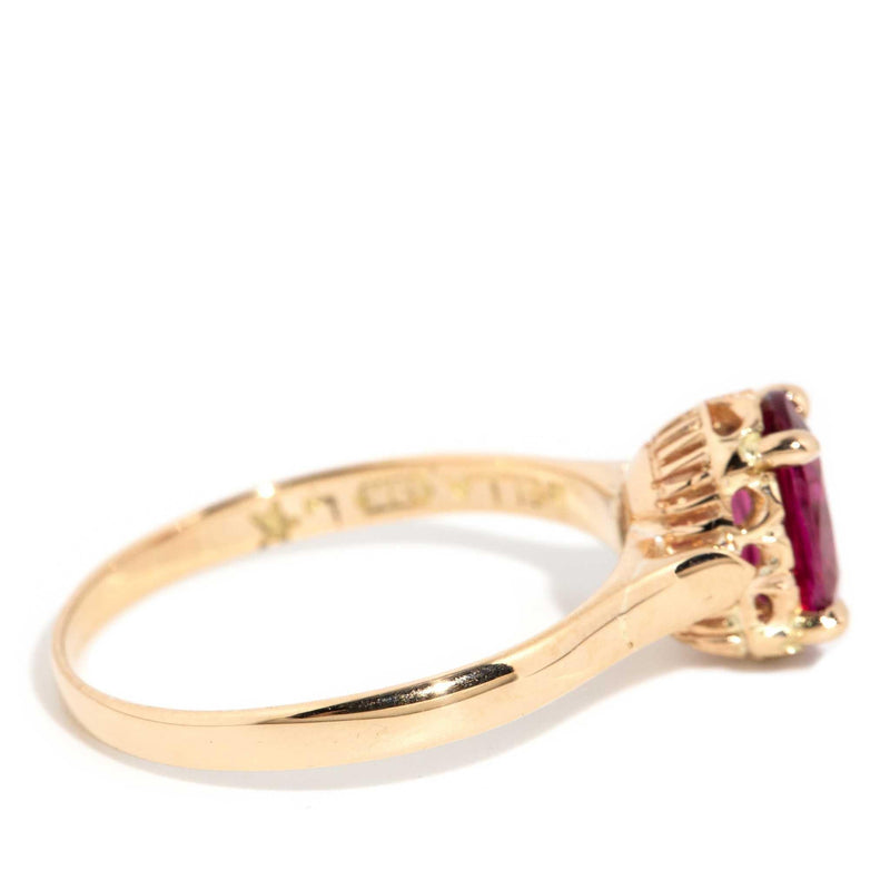 Charaya 1960s Hot Pink Tourmaline Ring 18ct Gold