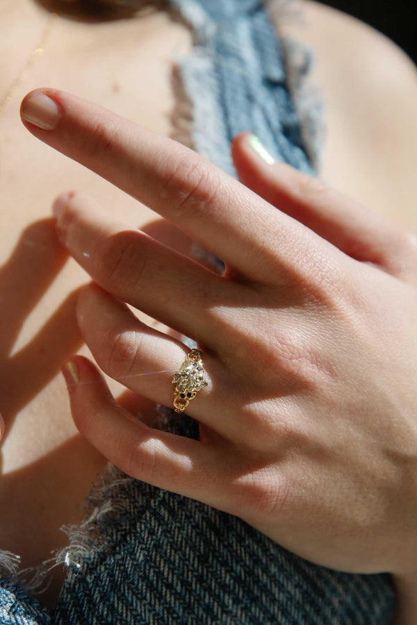 Charlie 1920s Sapphire & Diamond Ring 15ct Gold