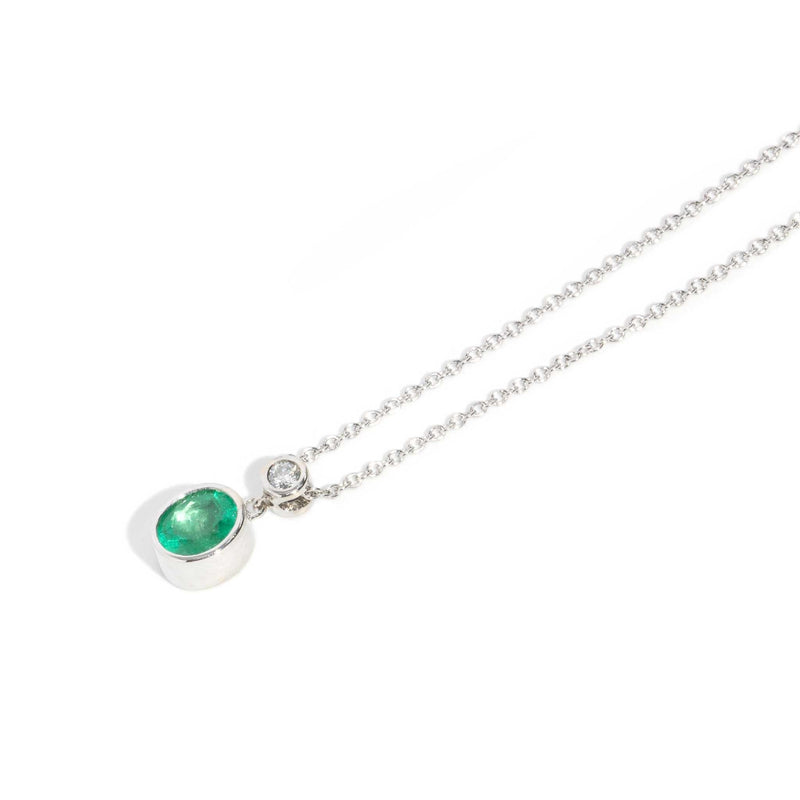 Chloe Reinvented Emerald & Diamond Necklet 18ct White Gold