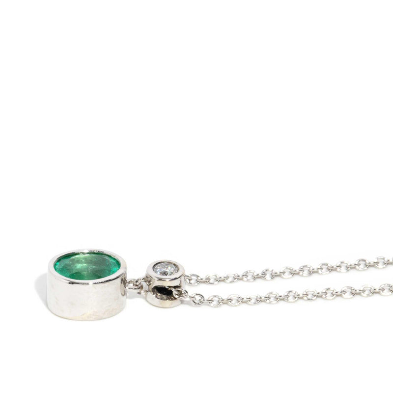 Chloe Reinvented Emerald & Diamond Necklet 18ct White Gold