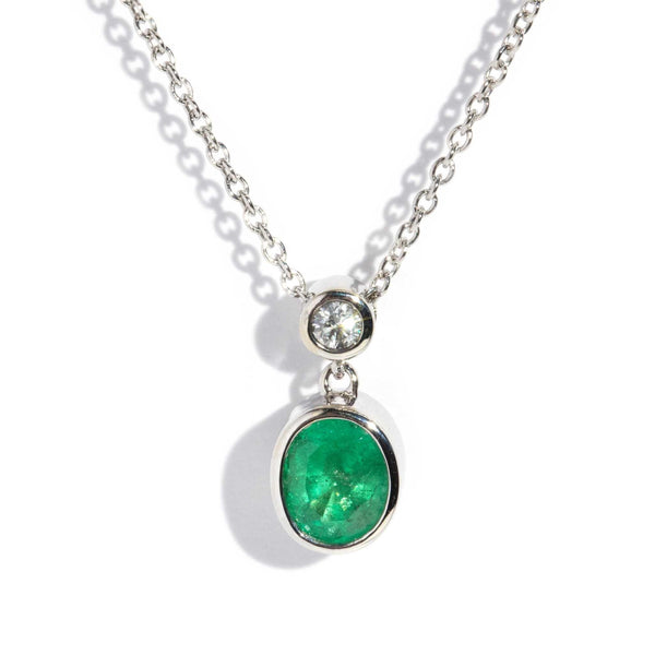 Chloe Reinvented Emerald & Diamond Necklet 18ct White Gold