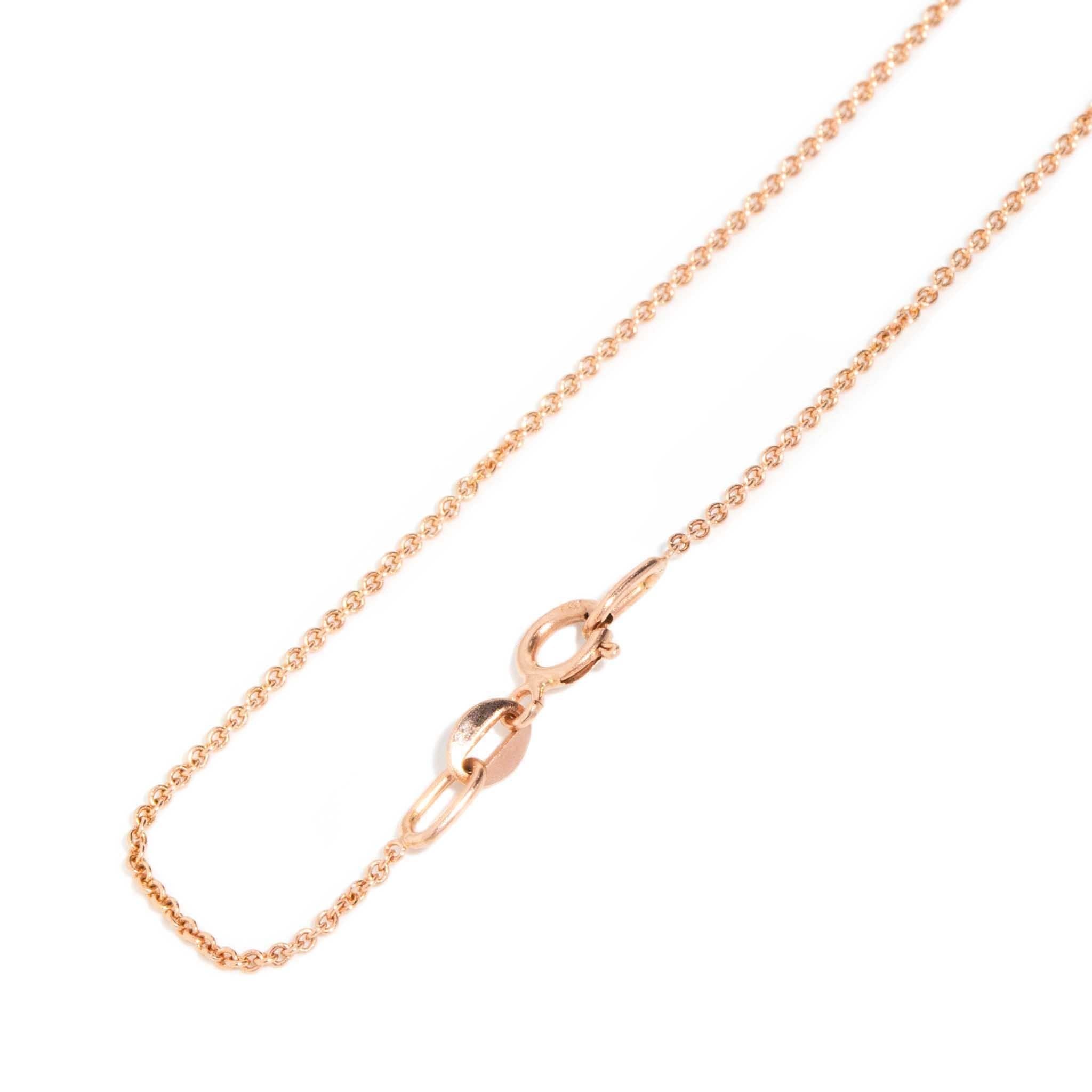 Clyde Ruby & Diamond Heart Pendant & Rose Gold Chain 18ct