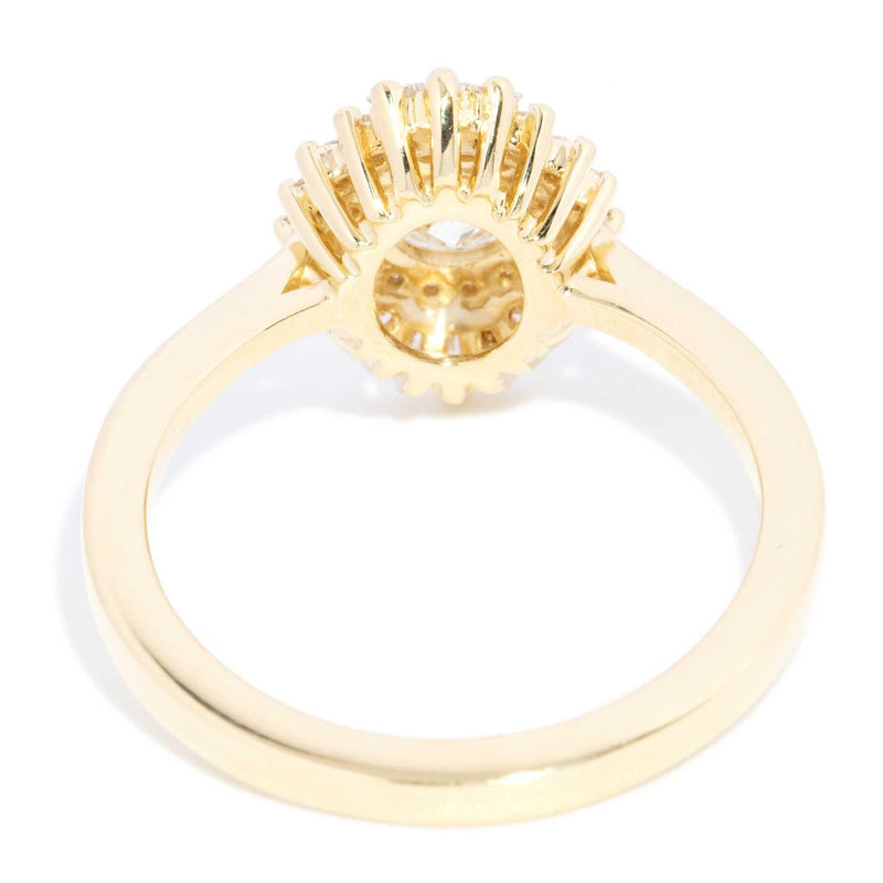 Jackie 0.73 Carat Diamond Starburst Halo Ring 18ct Gold