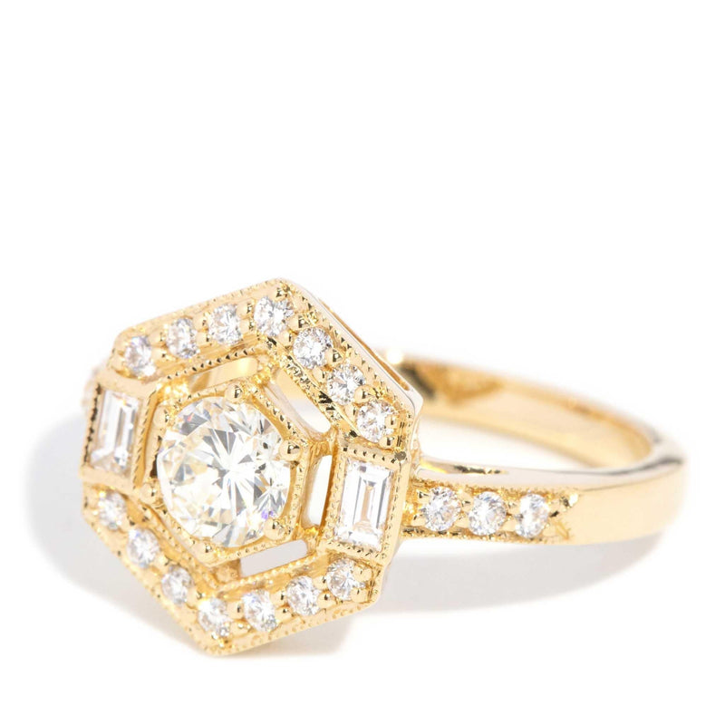 Colita 0.95 Carat Diamond Hexagonal Ring 18ct Yellow Gold