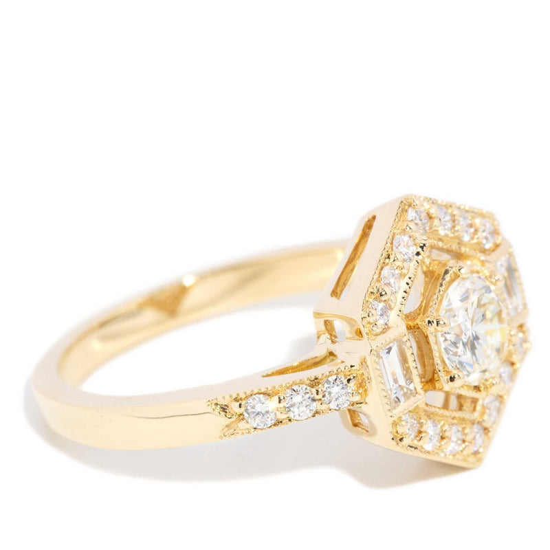 Colita 0.95 Carat Diamond Hexagonal Ring 18ct Yellow Gold