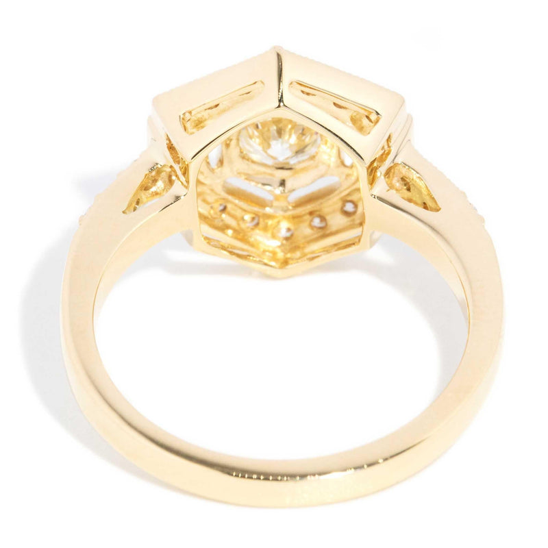 Colita 0.95 Carat Diamond Hexagonal Ring 18ct Yellow Gold