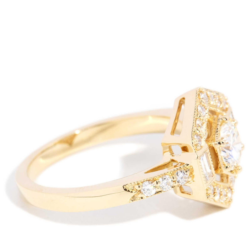 Colita 0.95 Carat Diamond Hexagonal Ring 18ct Yellow Gold