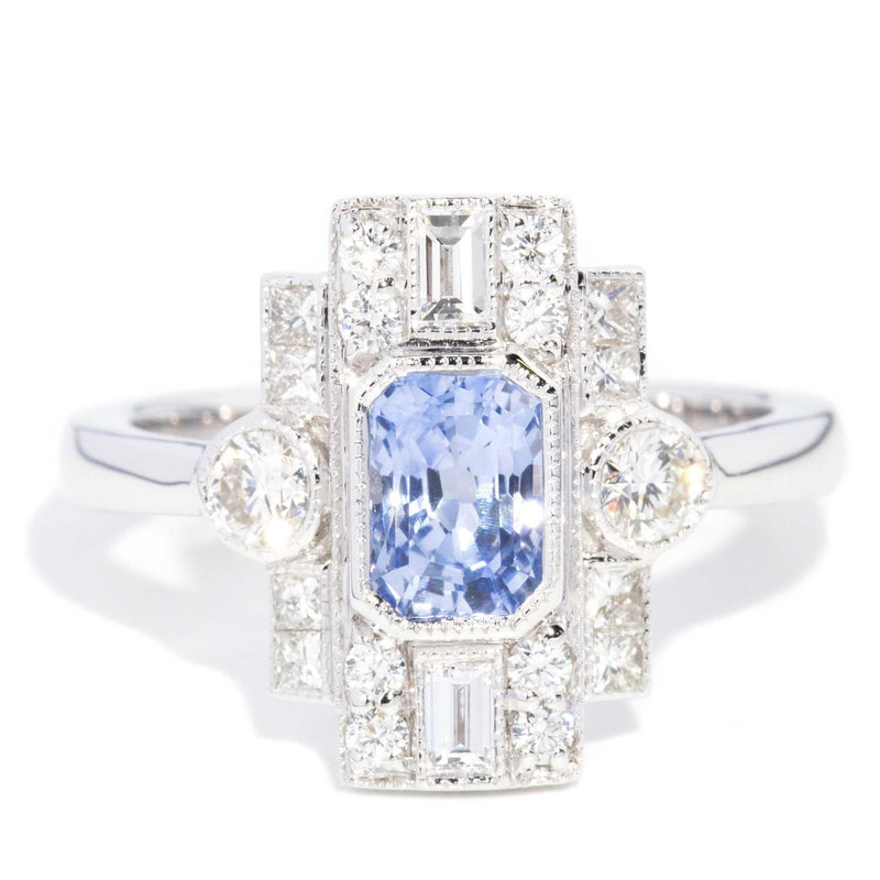 Vanessa 1.13ct Ceylon Sapphire & Diamond Ring 18ct White Gold