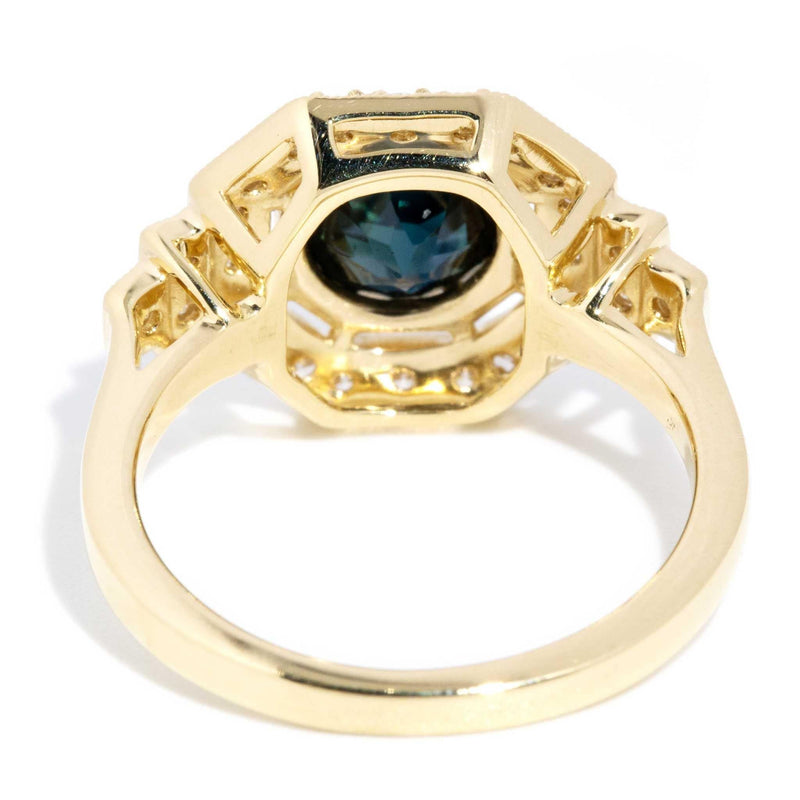 Sorrento 1.24ct Teal Sapphire & Diamond Ring 18ct Gold