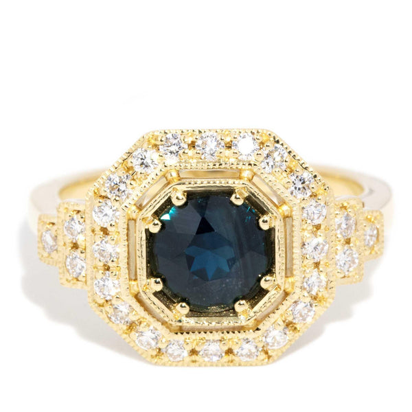 Sorrento 1.24ct Teal Sapphire & Diamond Ring 18ct Gold