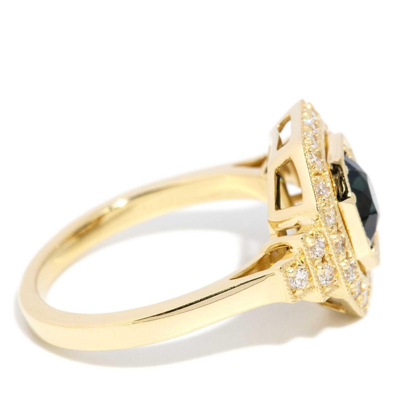 Sorrento 1.24ct Teal Sapphire & Diamond Ring 18ct Gold