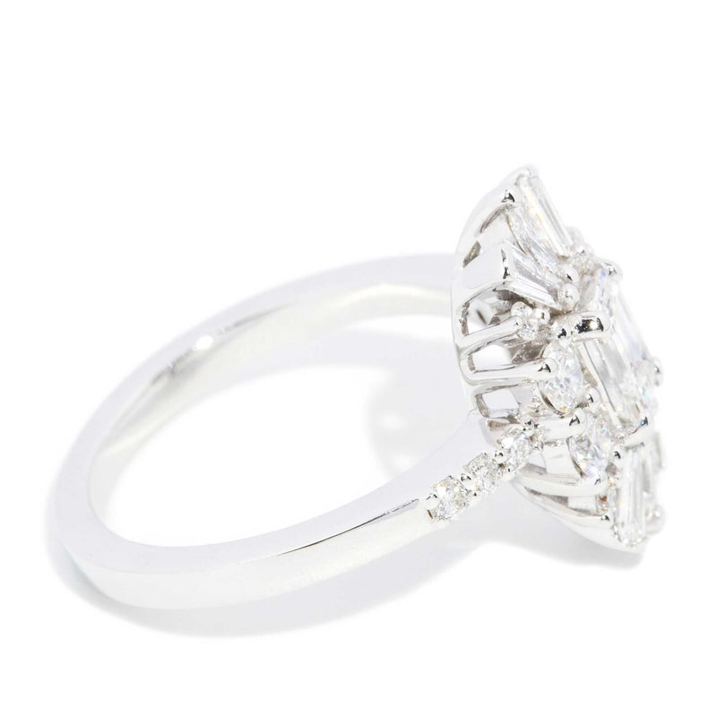 Muriel 1.47ct Diamond Cluster Ring 18ct White Gold