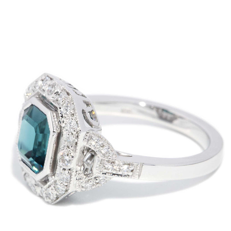 Layla 2.00ct Indicolite Tourmaline & Diamond Ring 18ct White Gold