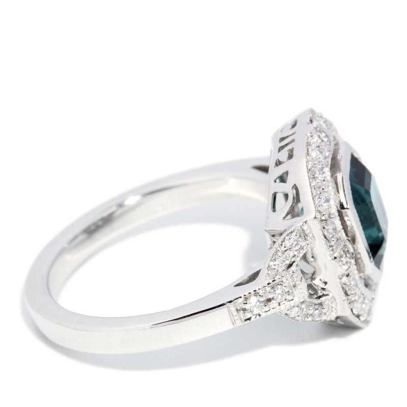 Layla 2.00ct Indicolite Tourmaline & Diamond Ring 18ct White Gold