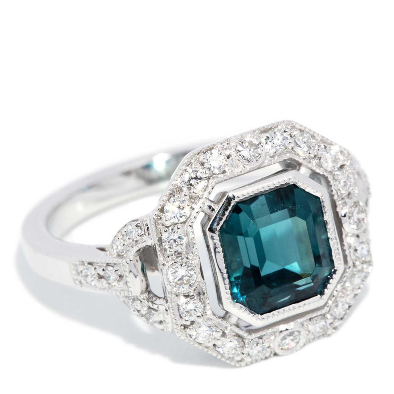 Layla 2.00ct Indicolite Tourmaline & Diamond Ring 18ct White Gold