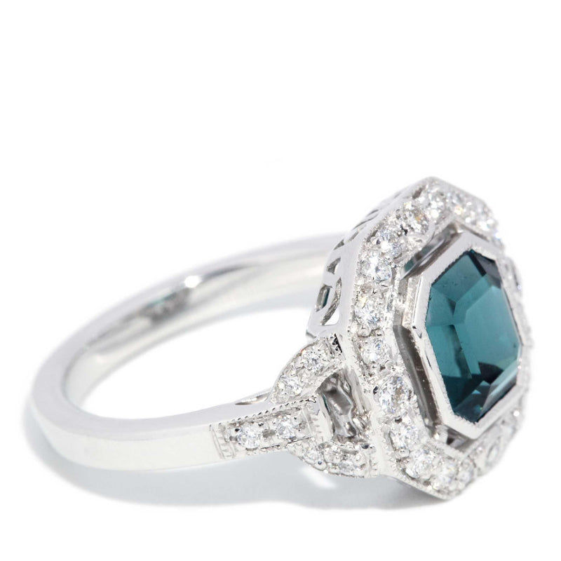 Layla 2.00ct Indicolite Tourmaline & Diamond Ring 18ct White Gold