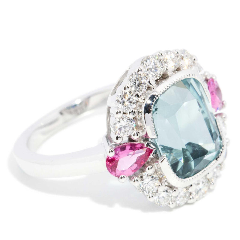 Elio 4.75ct Tourmaline Pink Spinel & Diamond Ring 18ct White Gold