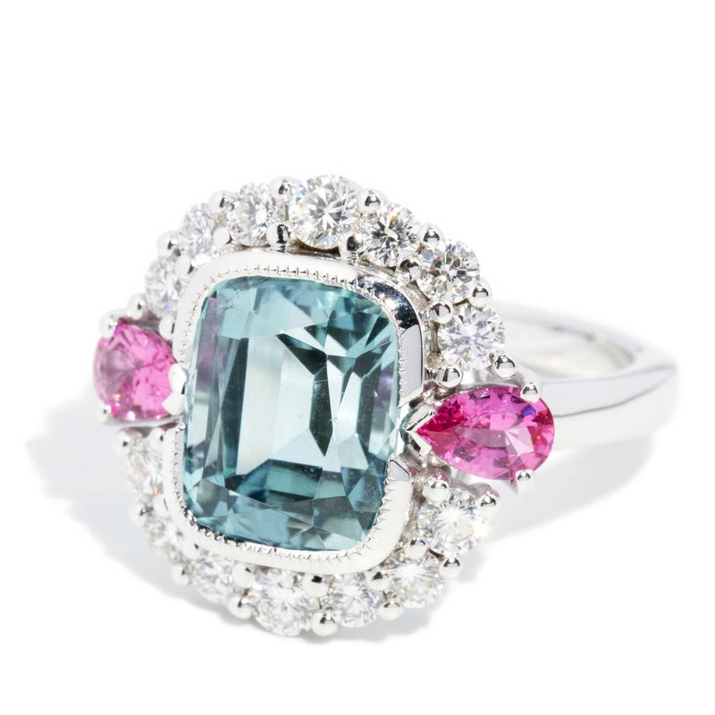 Elio 4.75ct Tourmaline Pink Spinel & Diamond Ring 18ct White Gold