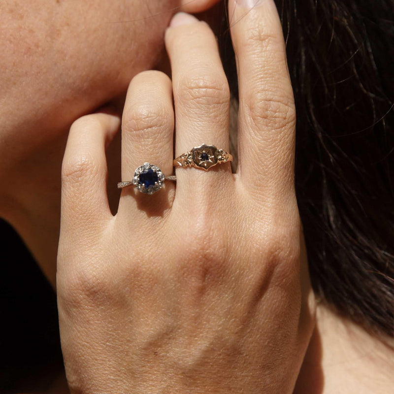 Nigella Sapphire & Diamond Ring 14ct White Gold