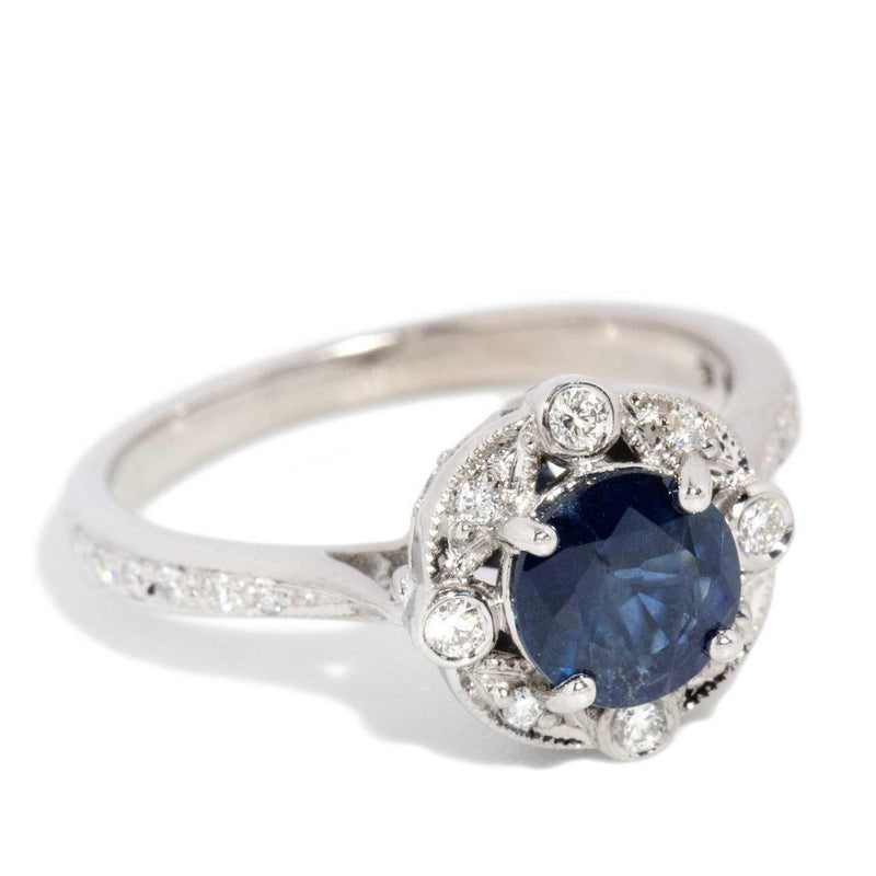 Nigella Sapphire & Diamond Ring 14ct White Gold